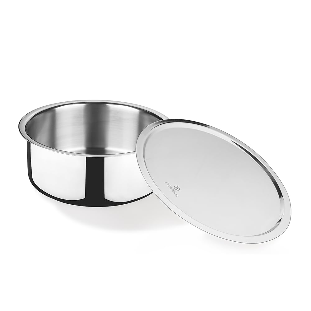 Picture of Arttdinox by Jindal Lifestyle Reflecto Triply Stainless Steel Tope With Lid - 1.6ltr -Silver -16 CM