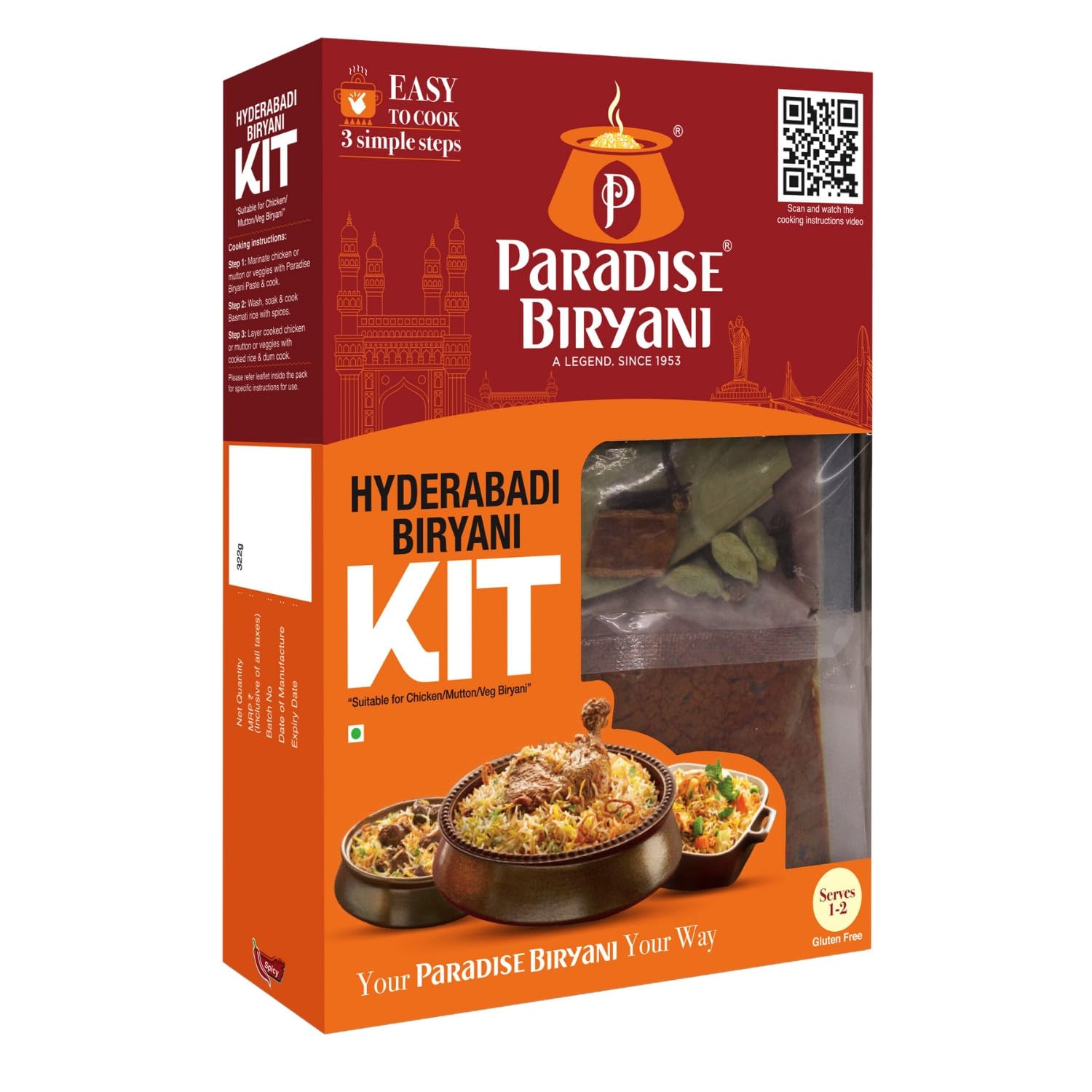 Picture of Paradise Hyderabadi Biryani Kit - 322 GM - Pack Of 1