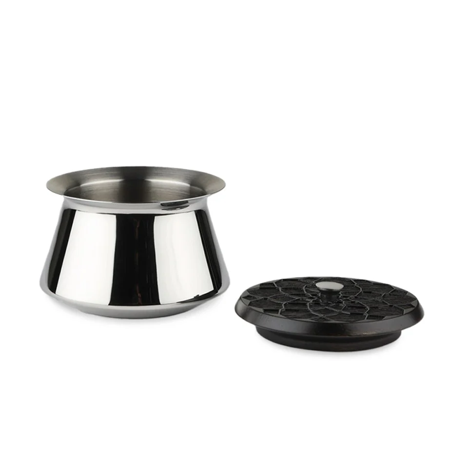 Picture of Arttdinox Designer Stainless Steel Patila With Wooden Lid - 350 ML
