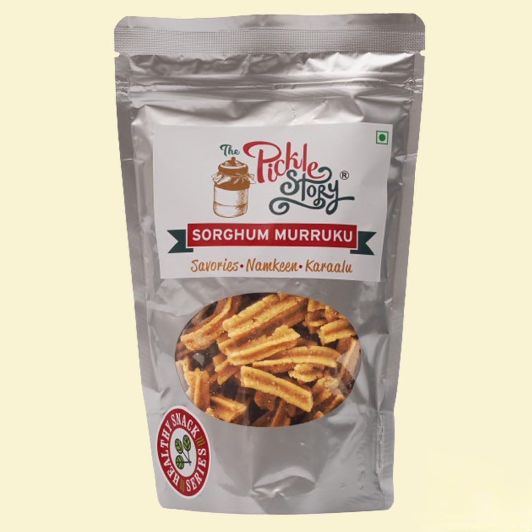 Show details for The Pickle Story Sorghum Murukku (Jonna / Jowar) - 100 GM - Pack of 2 Picture of The Pickle Story Sorghum Murukku (Jonna / Jowar) - 100 GM - Pack of 2