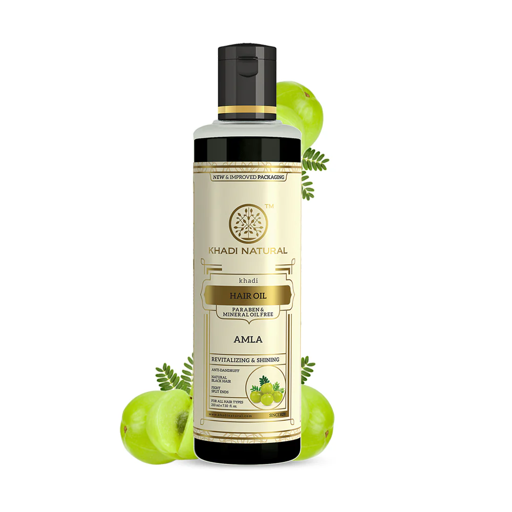 Picture of Khadi Natural Pure Amla Herbal Hair Oil - 210 ML