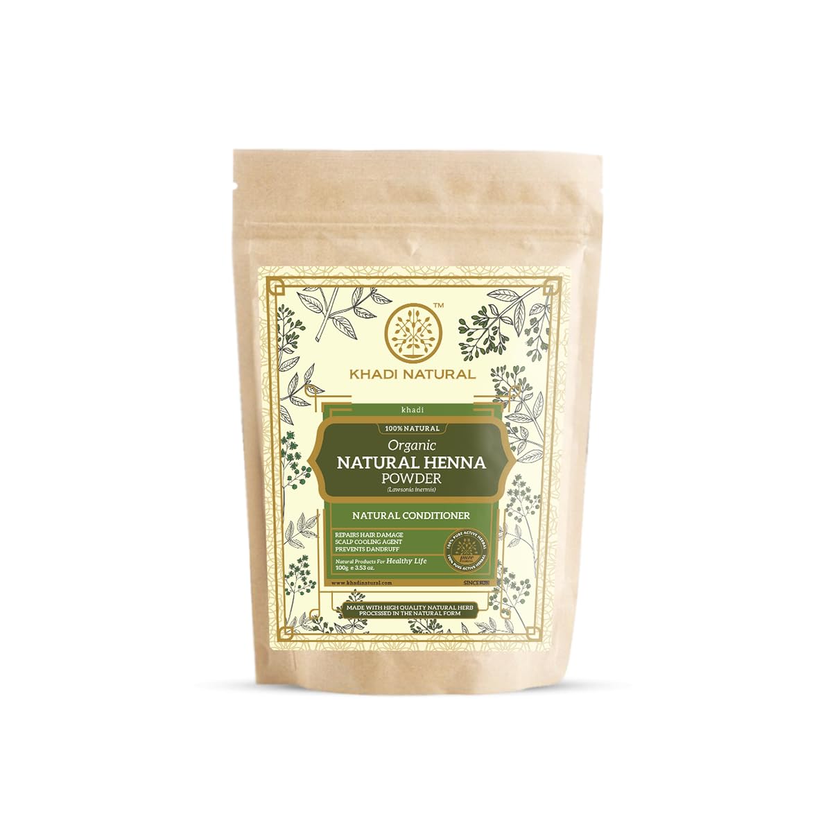Picture of Khadi Natural Organic Herbal Henna Powder - 100 GM