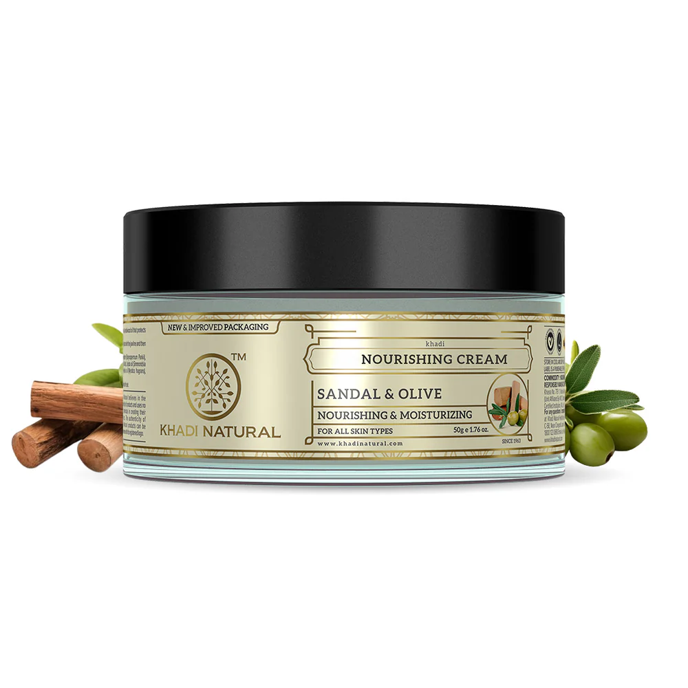 Picture of Khadi Natural Sandal & Olive Nourishing Cream - 50 GM