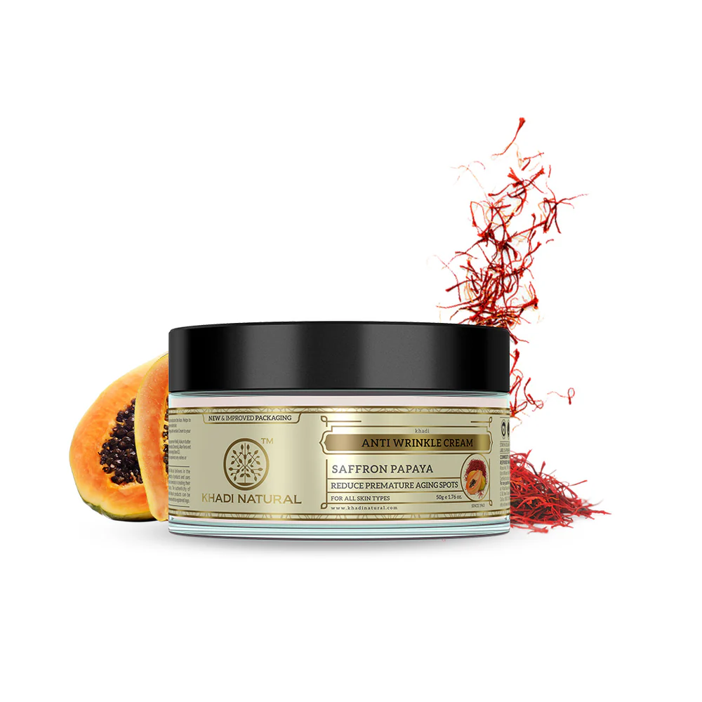 Picture of Khadi Natural Saffron & Papaya Anti Wrinkle Cream - 50 GM