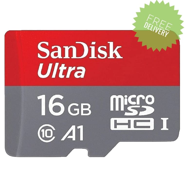 Picture of Sandisk U1 A1 98Mbps 16GB Ultra MicroSDHC (MicroSD) Memory Card