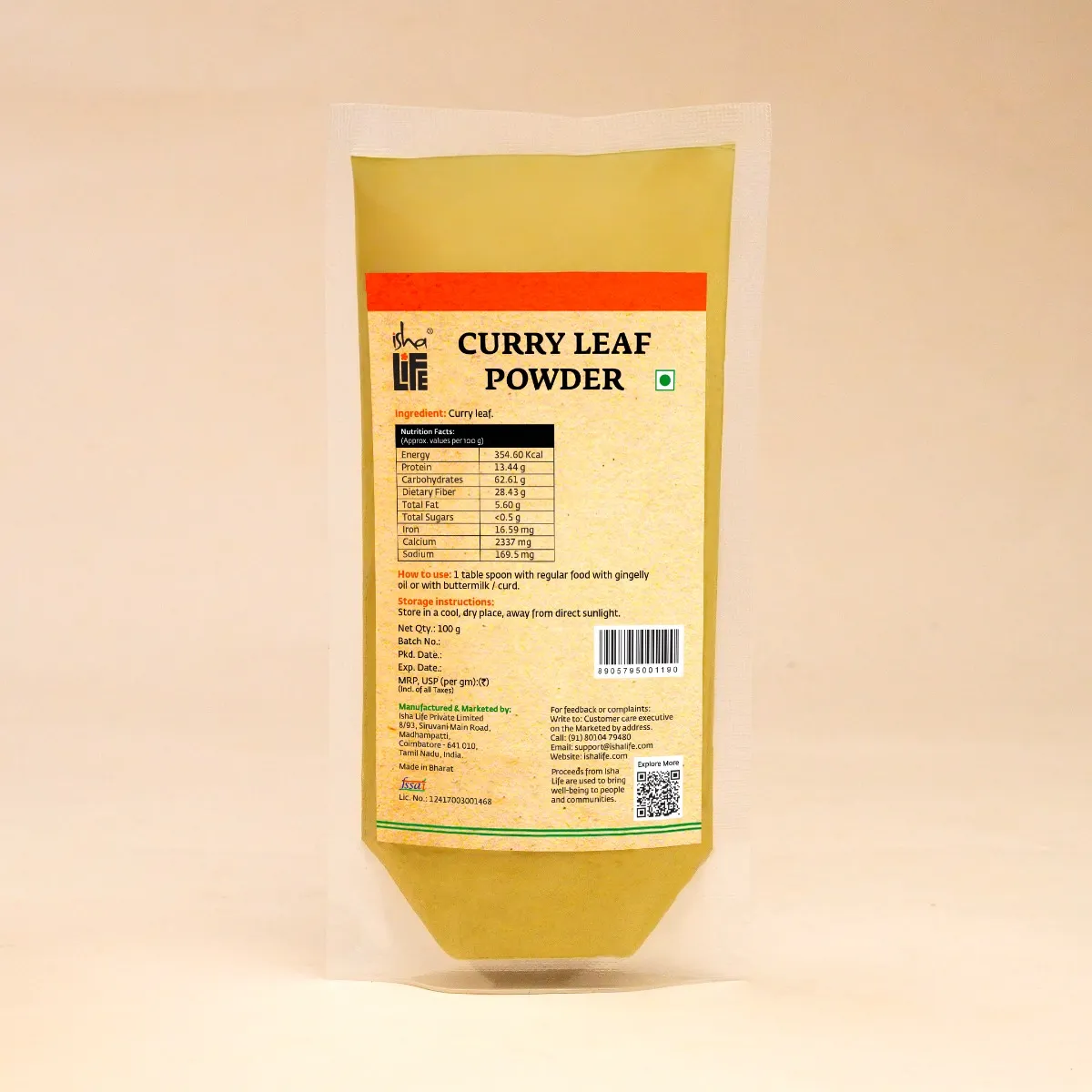 Show details for Isha Life Curry Leaf Powder,100 gm Picture of Isha Life Curry Leaf Powder,100 gm