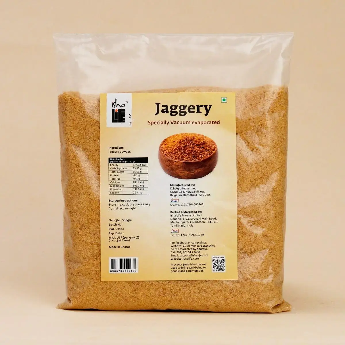 Show details for Isha Life Pure and natural Jaggery. Great alternative to white sugar. Chemical free. High in nutrition (500gm) Picture of Isha Life Pure and natural Jaggery. Great alternative to white sugar. Chemical free. High in nutrition (500gm)