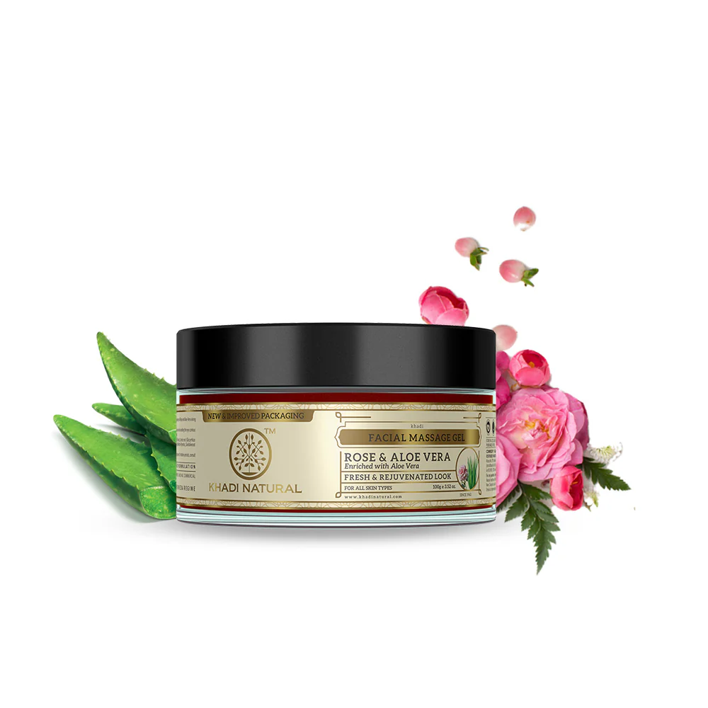 Picture of Khadi Natural Rose & Aloe Vera Facial Massage Gel - 100 GM