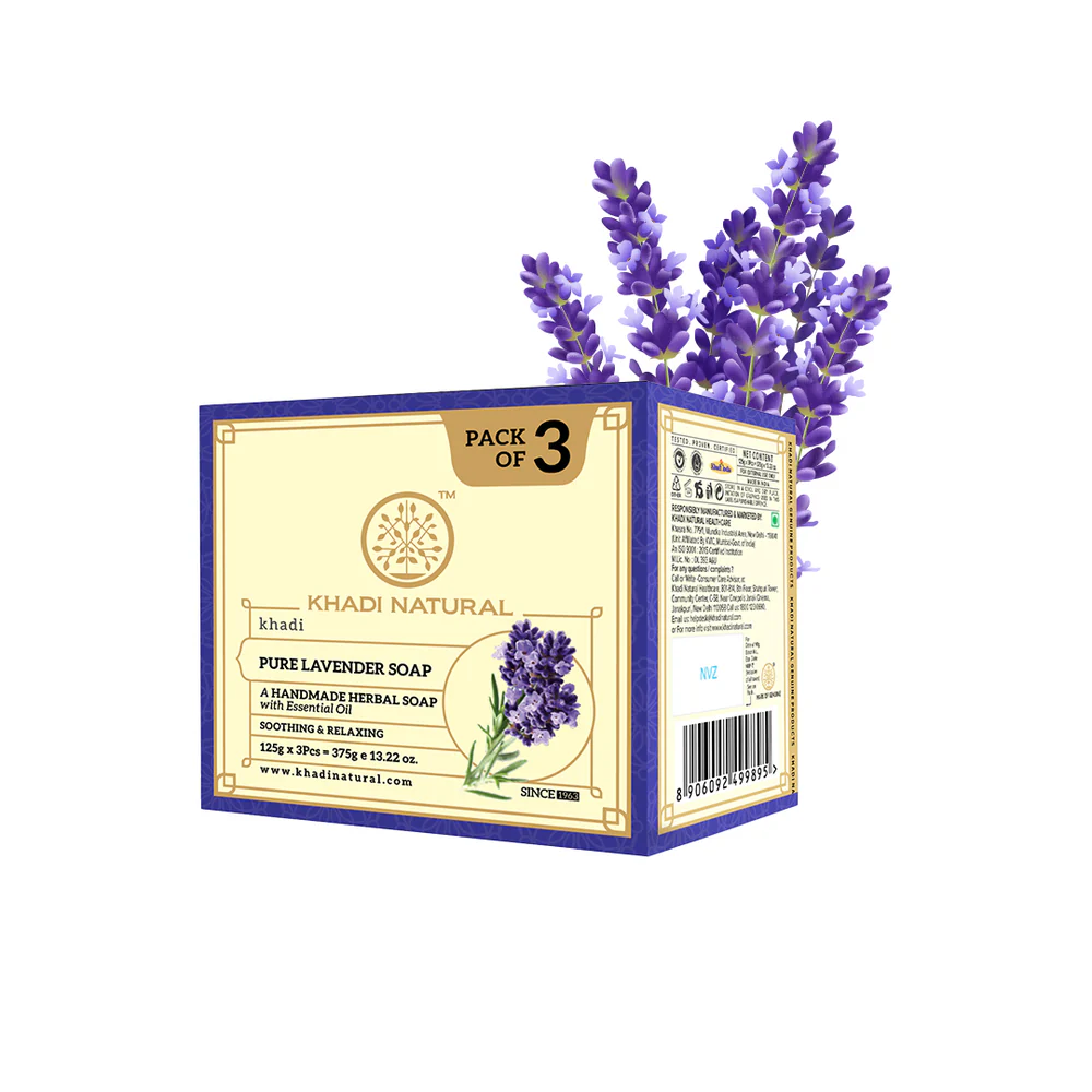 Picture of Khadi Natural Herbal Pure Lavender Soap -125 GM - Pack of 3