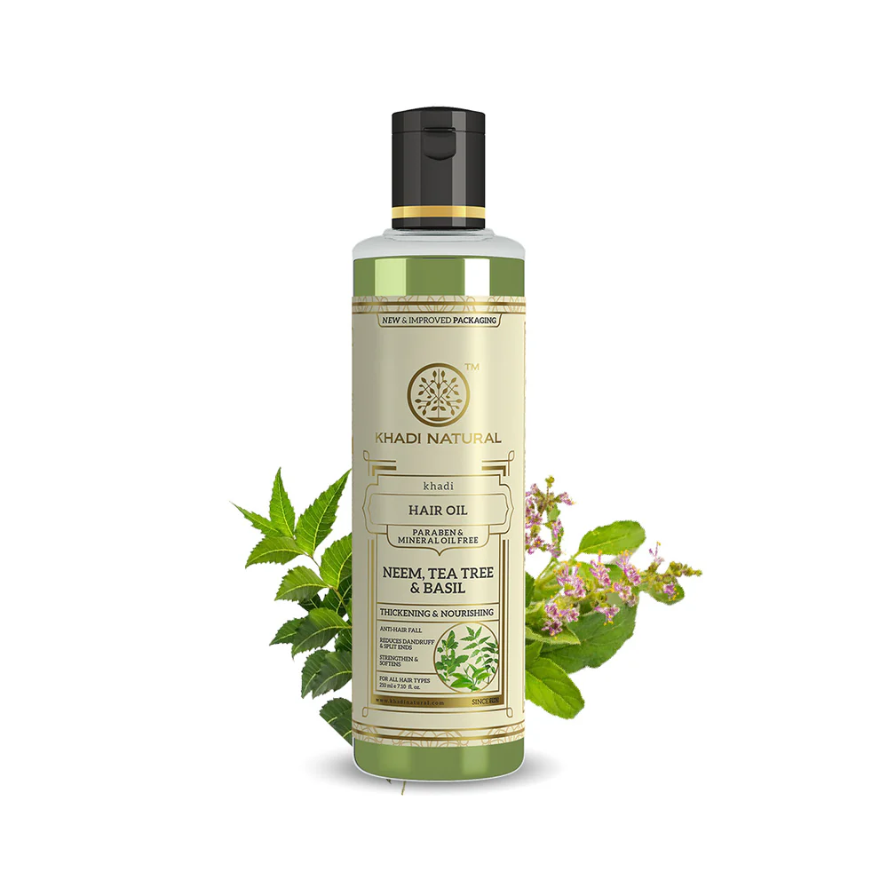 Picture of Khadi Natural Neem, Teatree & Basil Hair Oil - 210 ML