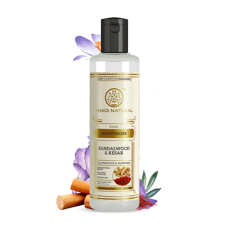 Show details for Khadi Natural Sandalwood & Kesar Moisturizer - 210 ML Picture of Khadi Natural Sandalwood & Kesar Moisturizer - 210 ML