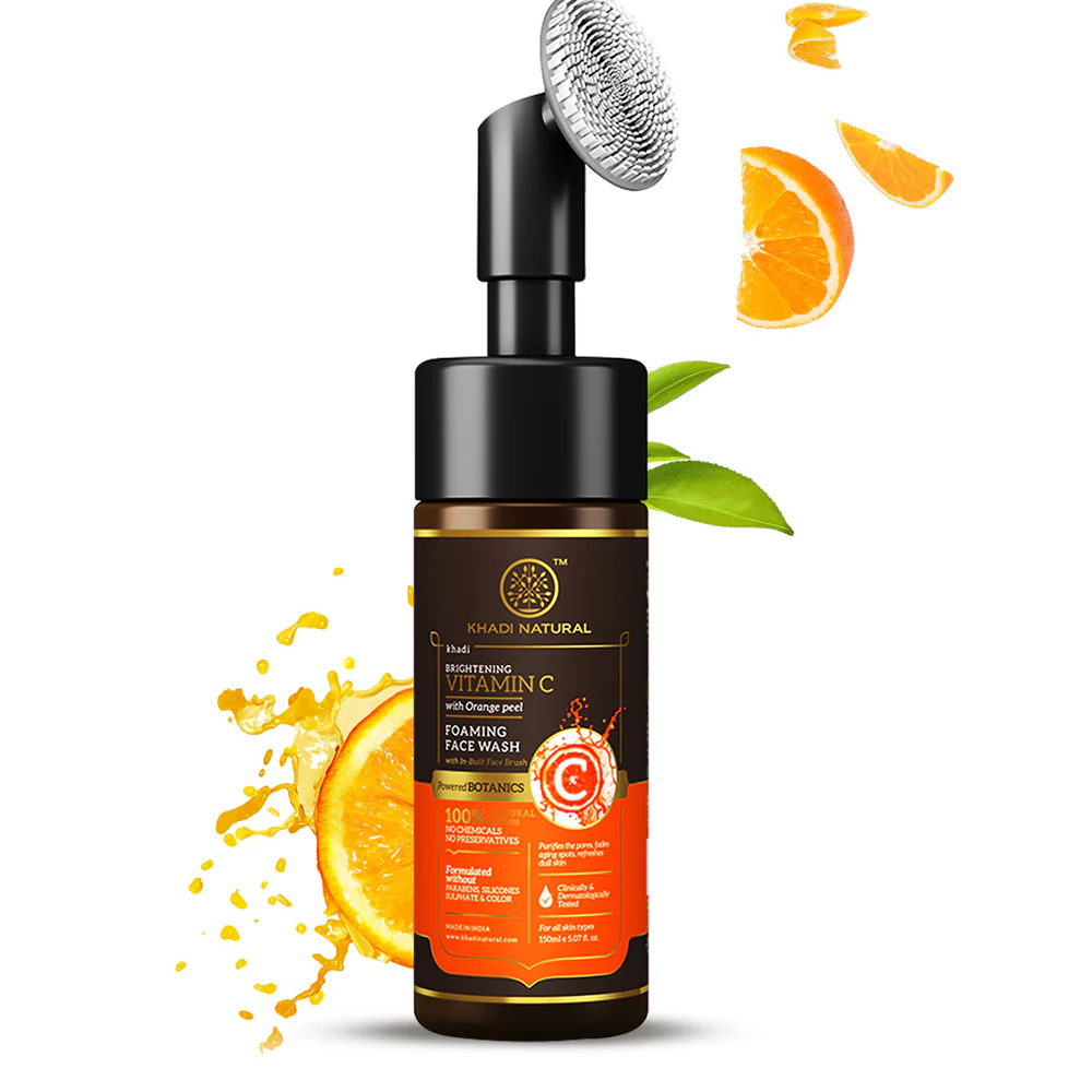 Picture of Khadi Natural Vitamin C Foaming Face Wash with In- Built Face Brush - 150 ML