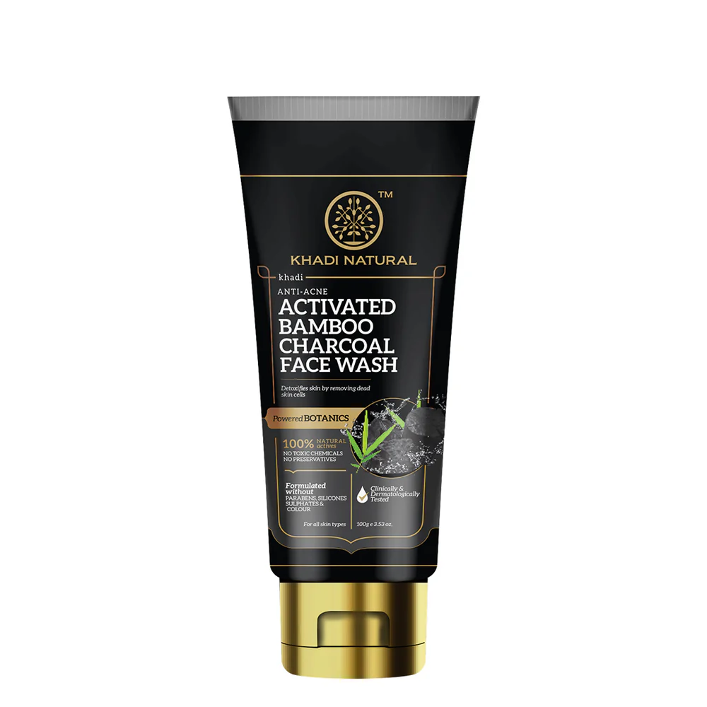 Picture of Khadi Natural Activated Bamboo Charcoal Face Wash - 100 GM