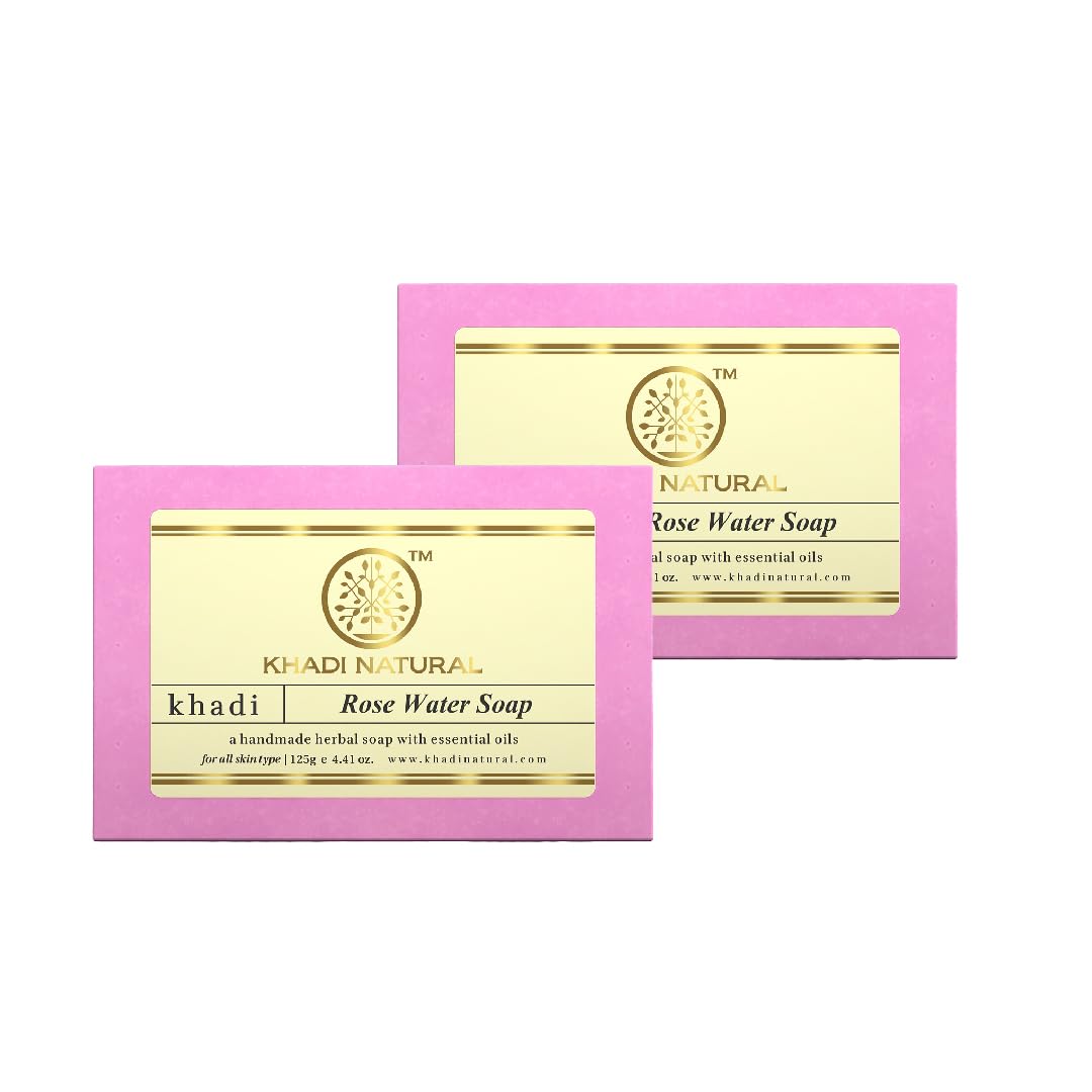 Picture of Khadi Natural Herbal Rosewater Soap - 125 GM - Pack of 2