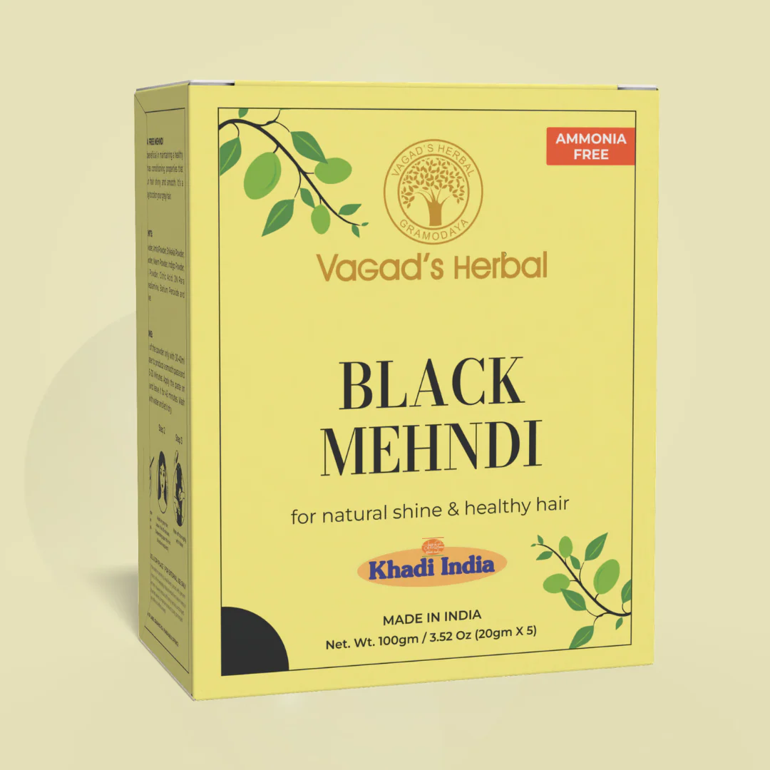Picture of Vagad's Herbal Black Hair Mehndi (henna-based, premium quality, no ammonia) - 100 GM