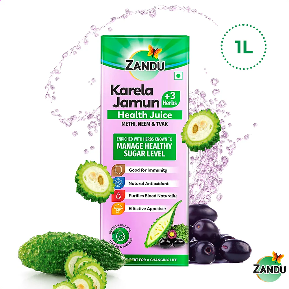 Picture of Zandu Karela Jamun + 3 Herbs Health Juice - 1 L