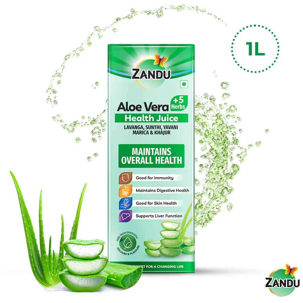 Picture of Zandu Aloe Vera And 5 Herbs Health Juice - 1 L