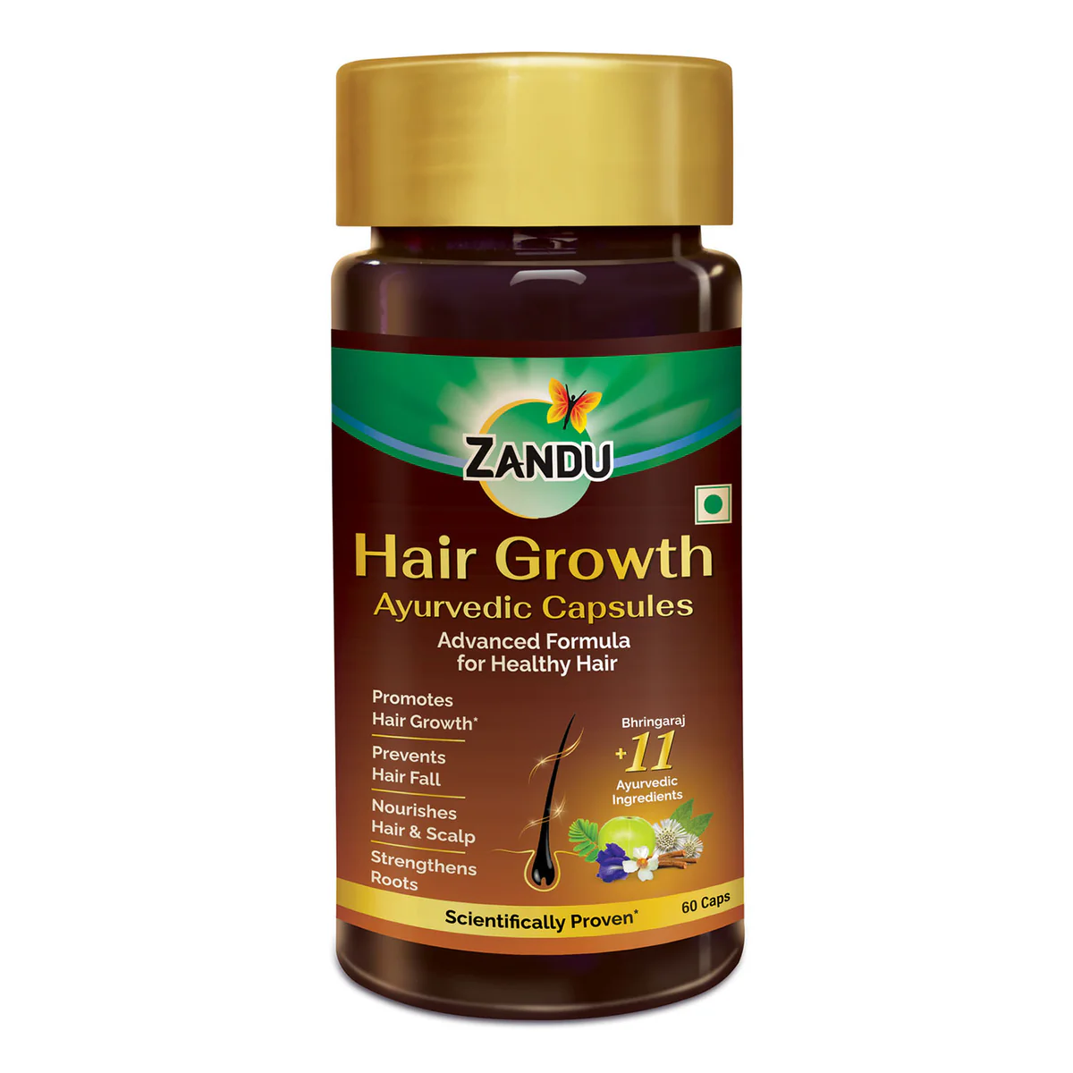 Picture of Zandu Ayurvedic Hair Growth Ayurvedic Capsules  - 60 caps