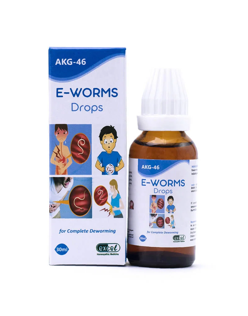 Picture of Excel Pharma  AKG 46  E-Worms Drops - 30 ML - Pack of 2