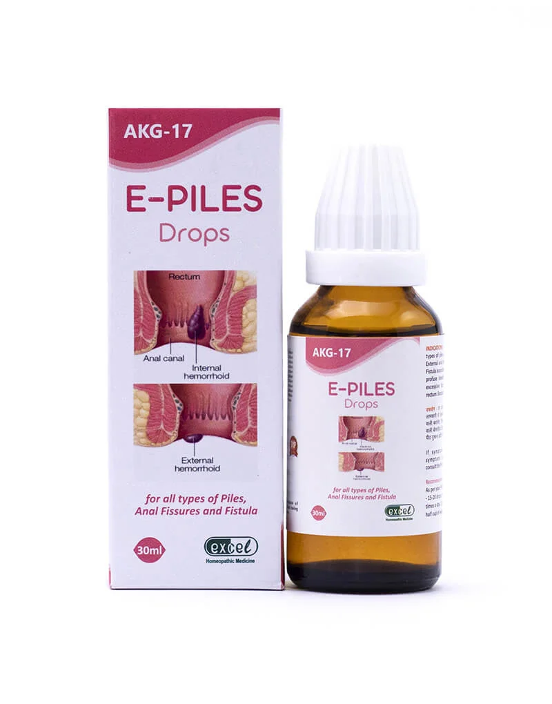 Picture of Excel Pharma  AKG 17 E-Piles Drops - 30 Ml - Pack of 2