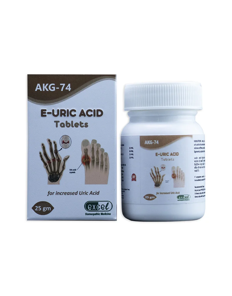 Picture of Excel Pharma AKG 74 E-Uric Acid Tablets - 25 GM - Pack of 2