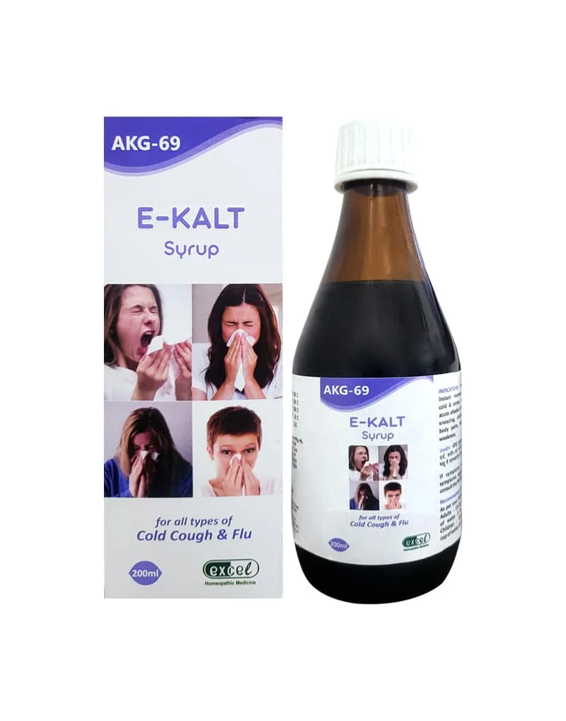 Picture of Excel Pharma AKG 69 E-Kalt Syrup - 200 ML - Pack of 2