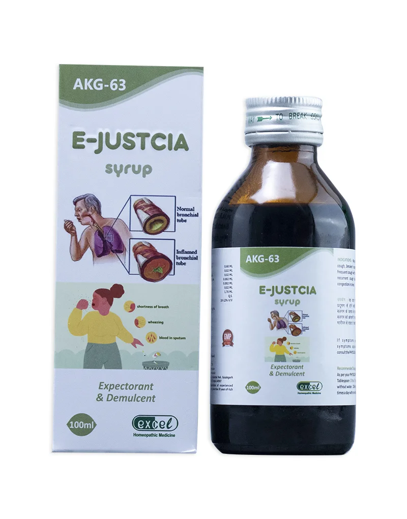 Picture of Excel Pharma AKG 63 E-Justcia Syrup - 100 ML - Pack of 2