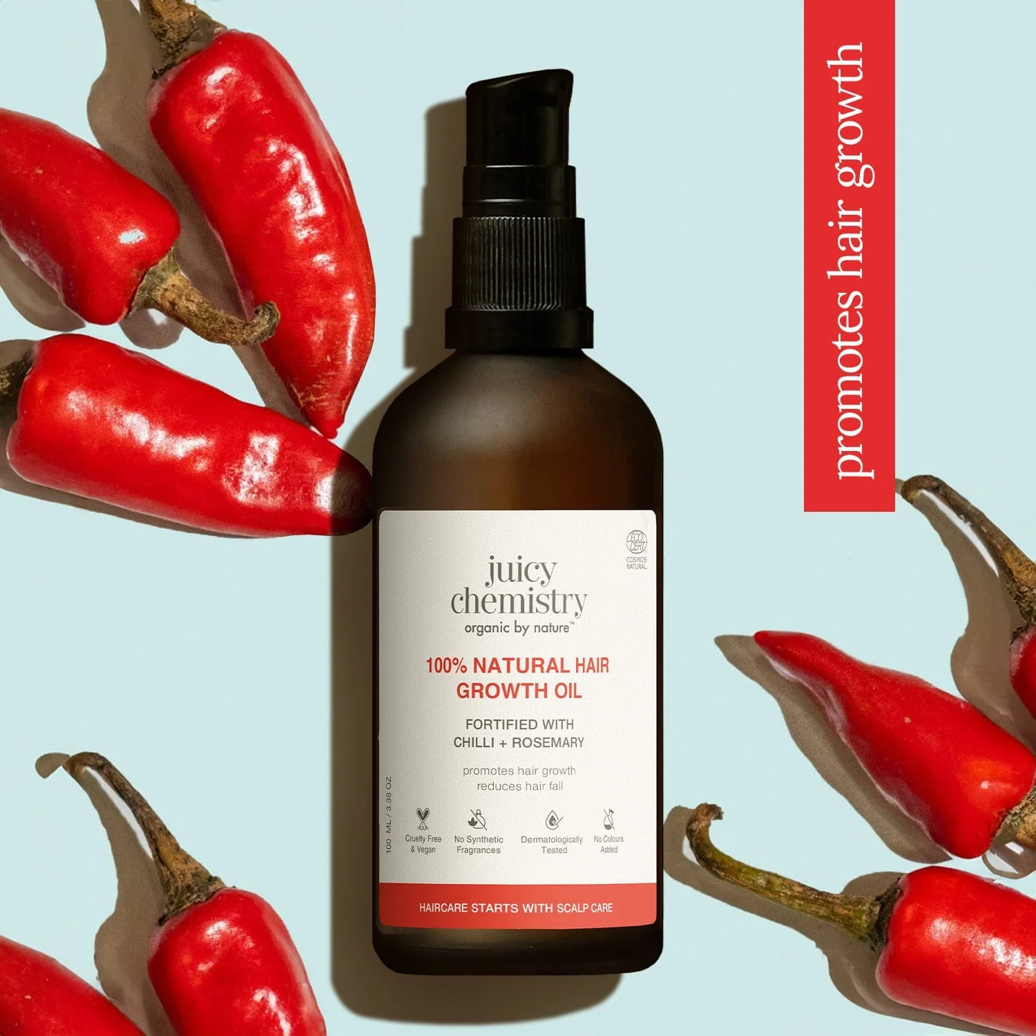 Picture of Juicy Chemistry Chilli Horsetail and Blackseed Hair Oil - 30 ML