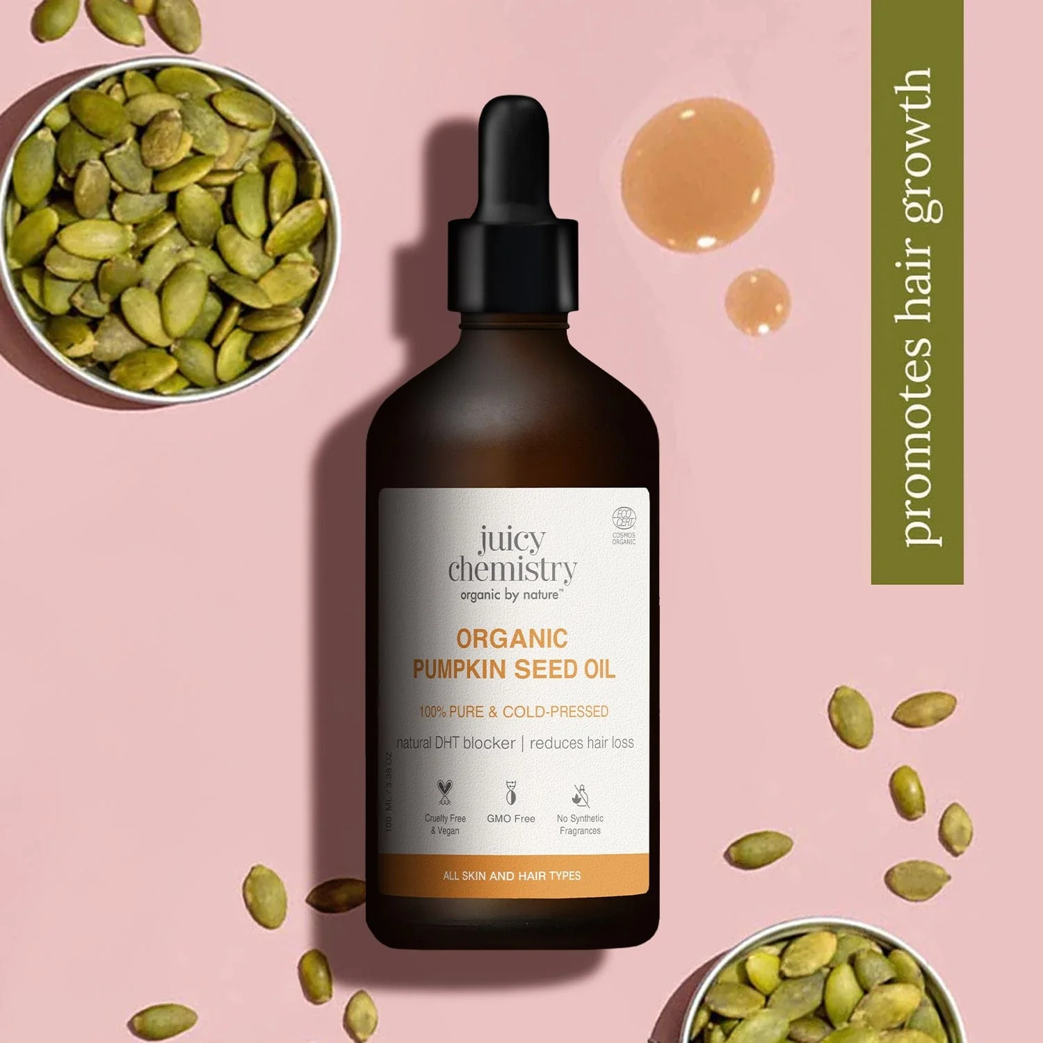 Picture of Juicy Chemistry Organic Pumpkin Seed Oil For Cold Pressed Carrier Oil - 30 ML
