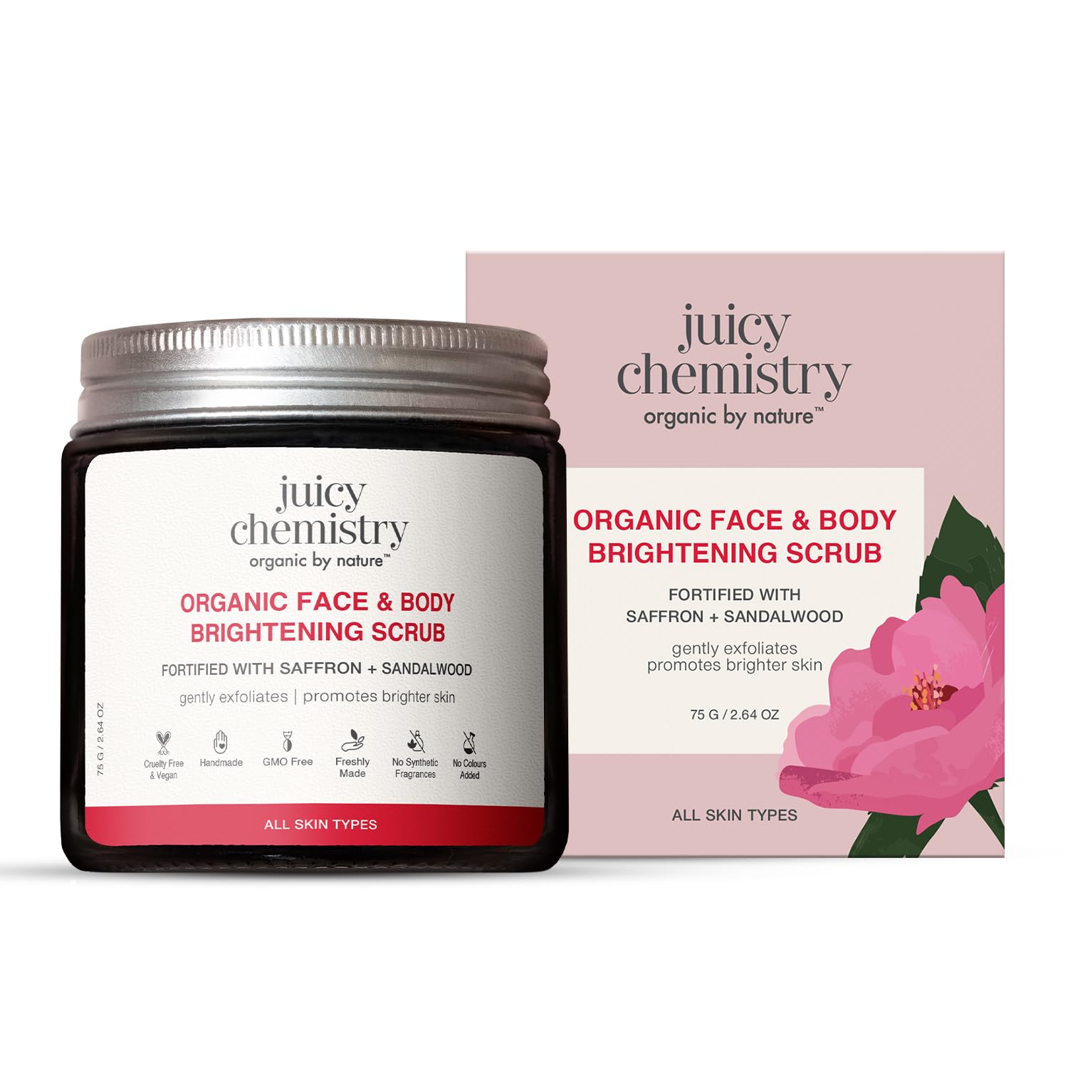 Picture of Juicy Chemistry Saffron, Rose & Australian Sandalwood Face Scrub - 75 GM