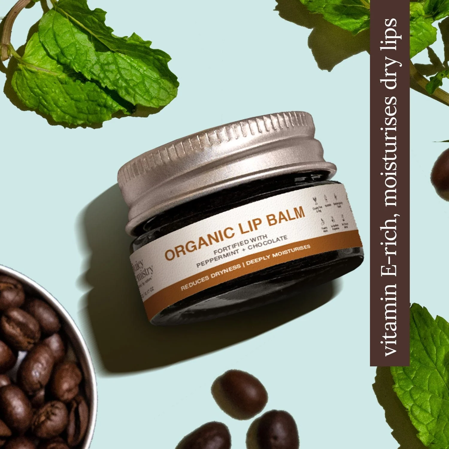 Picture of Juicy Chemistry Peppermint & Chocolate Organic Lip Balm - 5 GM