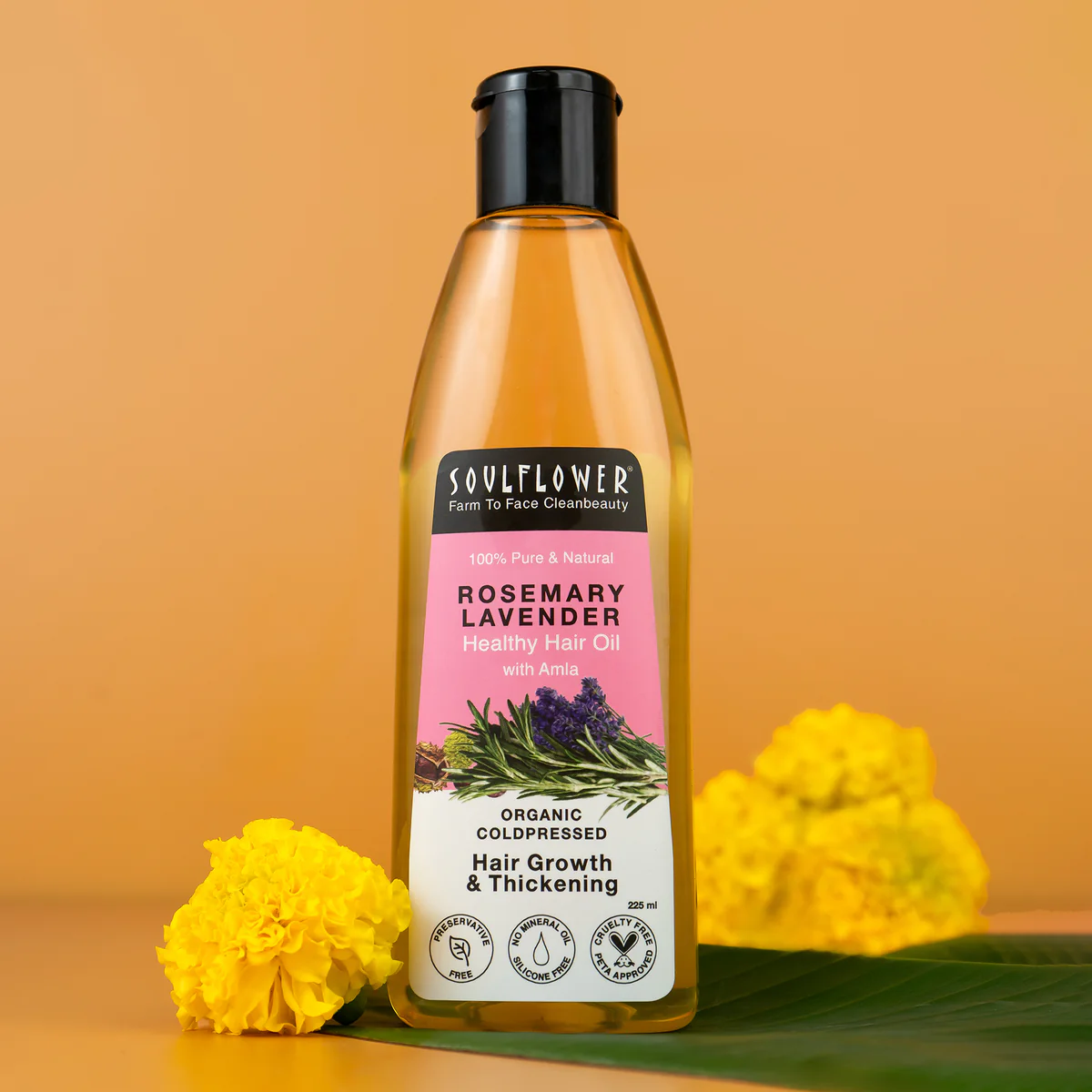 Picture of Soulflower Pure & Natural Rosemary Lavender Healthy Hair Oil - 225 ML