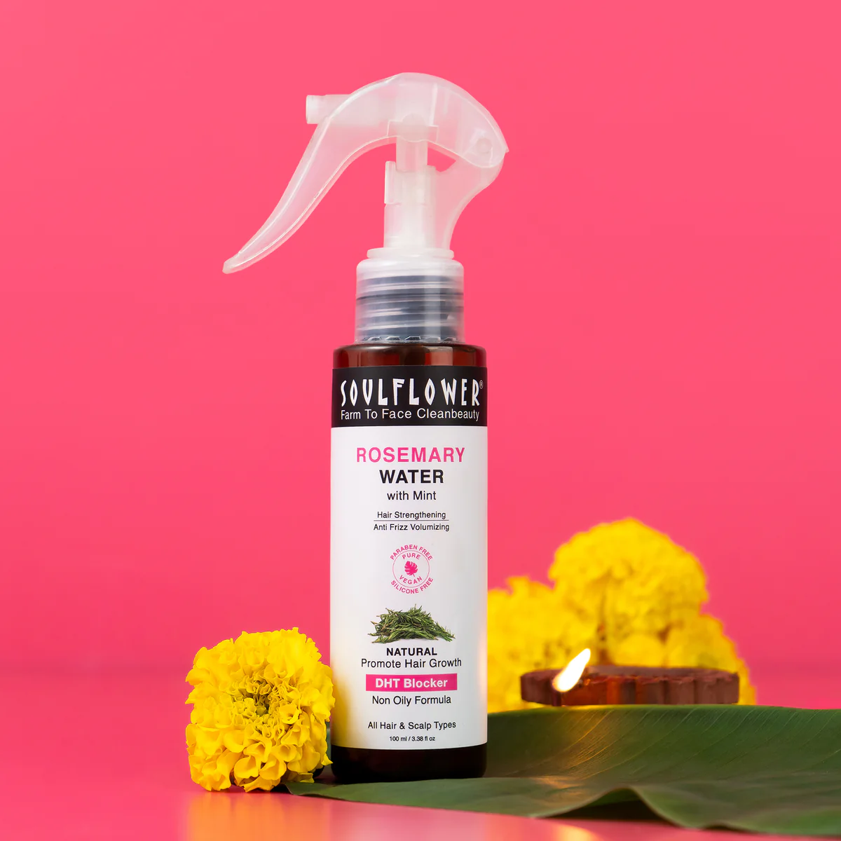 Picture of Soulflower Rosemary Water Spray with Mint For Hair growth, Hair fall control, Scalp health, Hair damage protection, Anti frizz - 100 ML