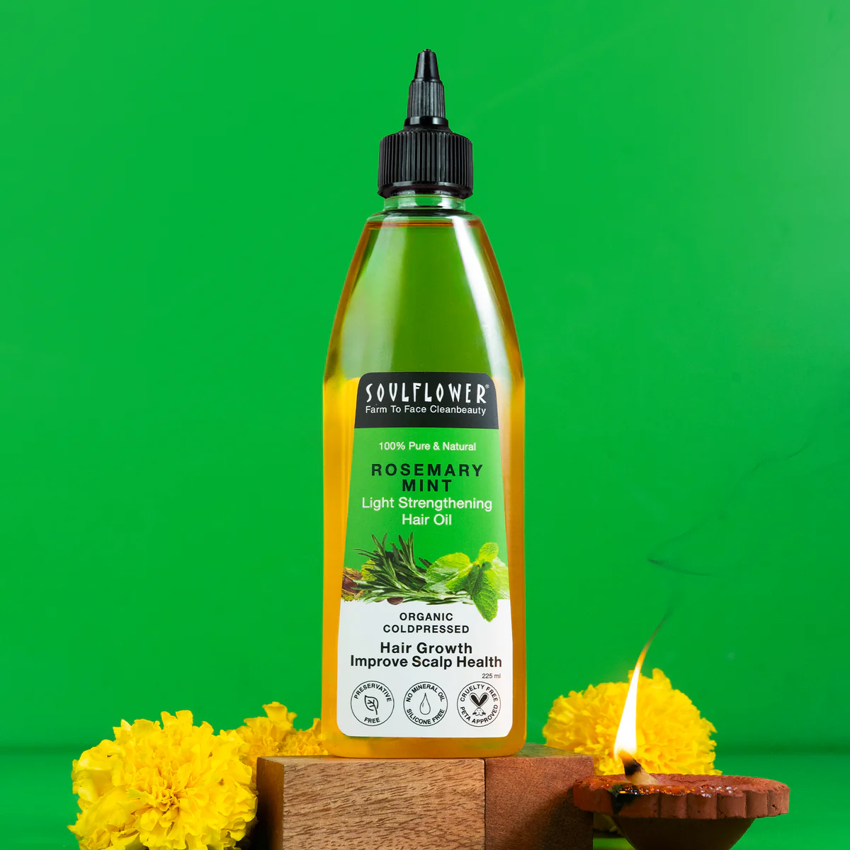 Picture of Soulflower Rosemary Cooling Mint Light Oil for Hair Fall Control - 225 ML