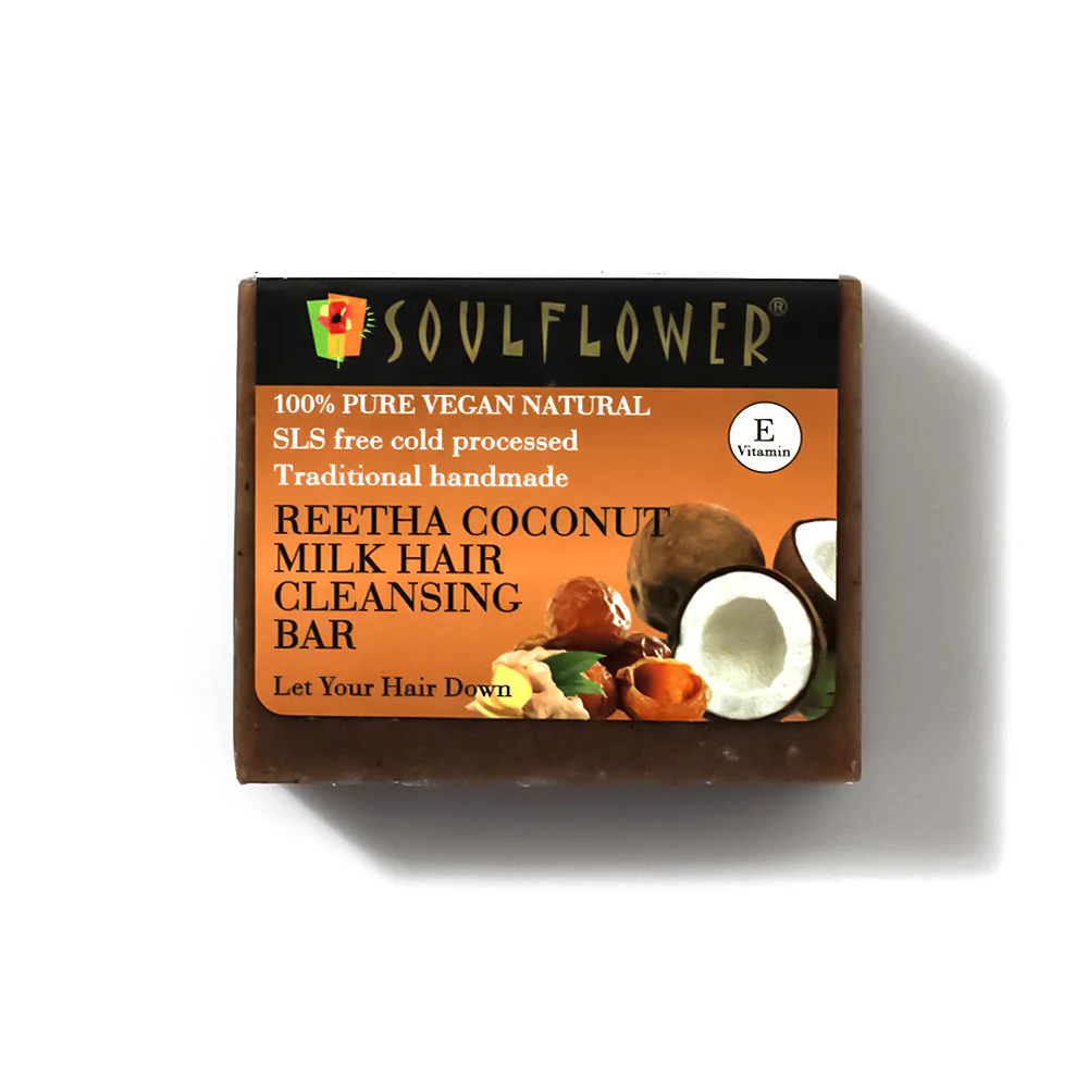 Picture of Soulflower Reetha Coconut Milk Hair Cleansing Bar - 150 GM