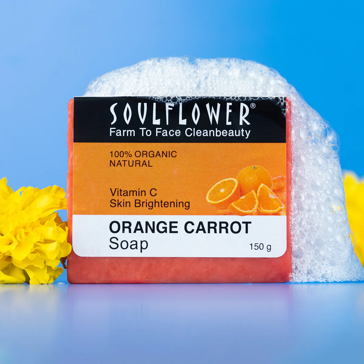 Picture of Soulflower Orange Carrot Soap - 150 GM
