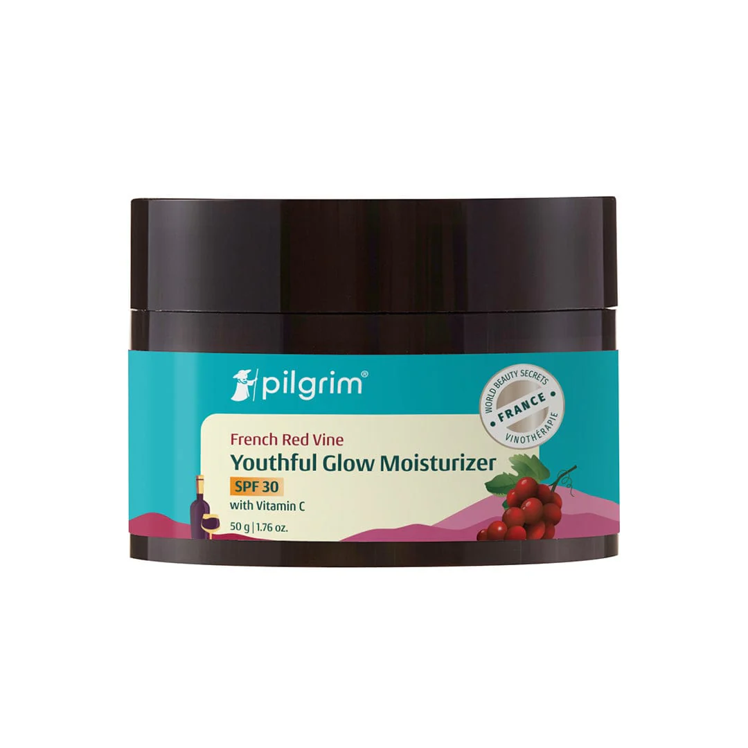 Picture of Pilgrim French Red Vine Youthful Glow Moisturizer SPF 30 with Vitamin C - 50 GM