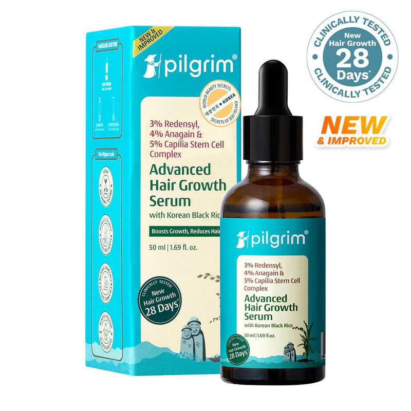Show details for Pilgrim Redensyl 3% + Anagain 4% Advanced Hair Growth Serum with Korean Black Rice - 50 ML Picture of Pilgrim Redensyl 3% + Anagain 4% Advanced Hair Growth Serum with Korean Black Rice - 50 ML
