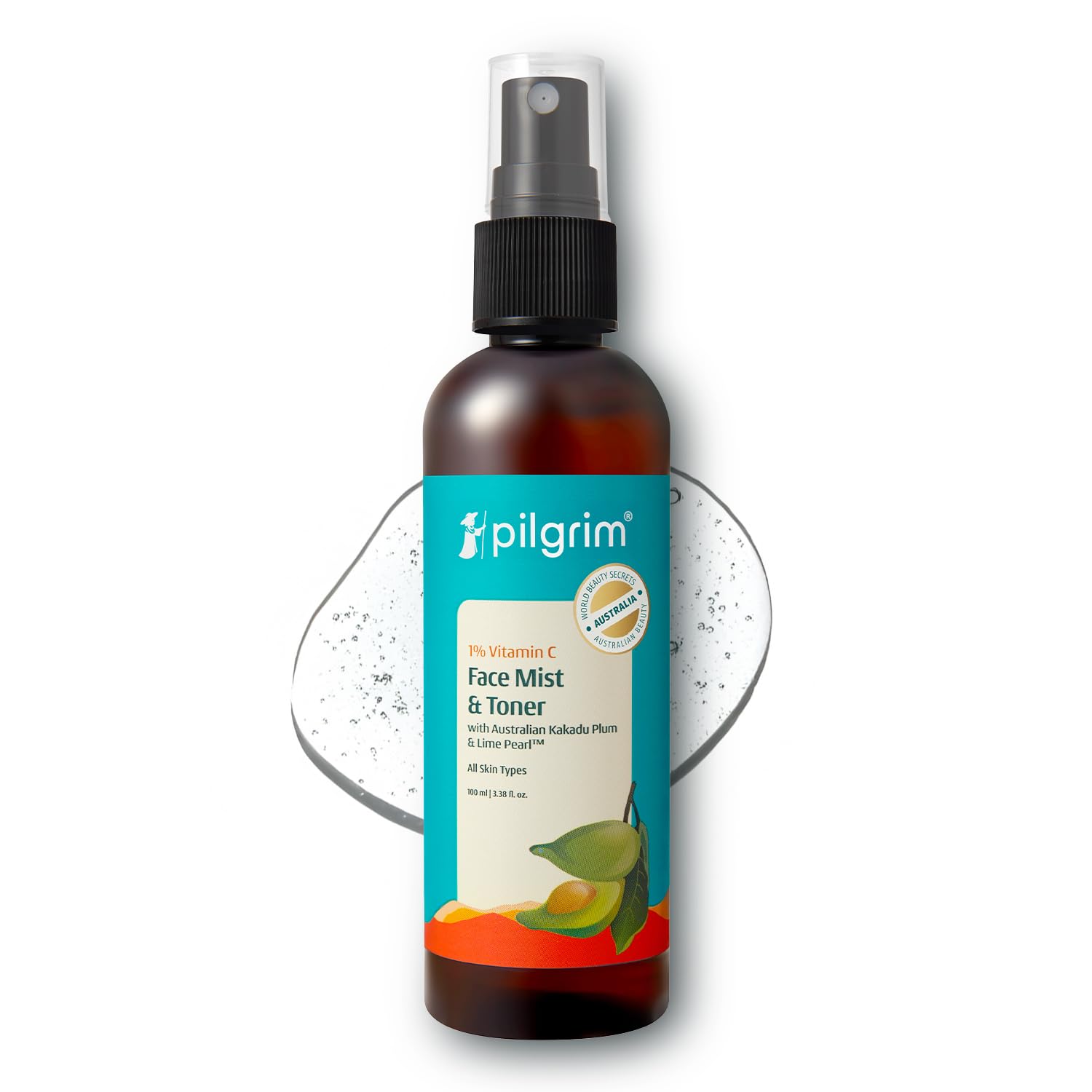 Picture of Pilgrim Australian 1% Vitamin C Toner with Kakadu Plum & Lime Pearl For Glowing Skin, Open Pores Tightening & Refining - 100 ML