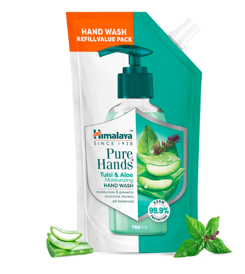 Show details for Himalaya Pure Hands Tulsi & Aloe Moisturizing Hand Wash Refill 750 ml  Picture of Himalaya Pure Hands Tulsi & Aloe Moisturizing Hand Wash Refill 750 ml