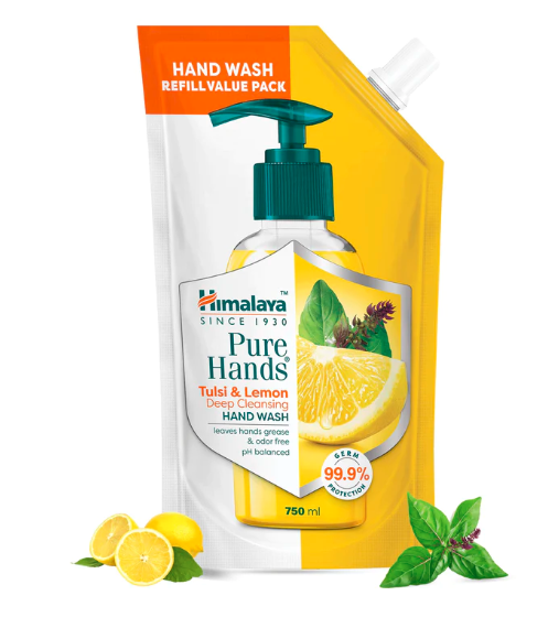 Show details for Himalaya Pure Hands Tulsi & Lemon Deep Cleansing Hand Wash Refill - 750 ml Picture of Himalaya Pure Hands Tulsi & Lemon Deep Cleansing Hand Wash Refill - 750 ml