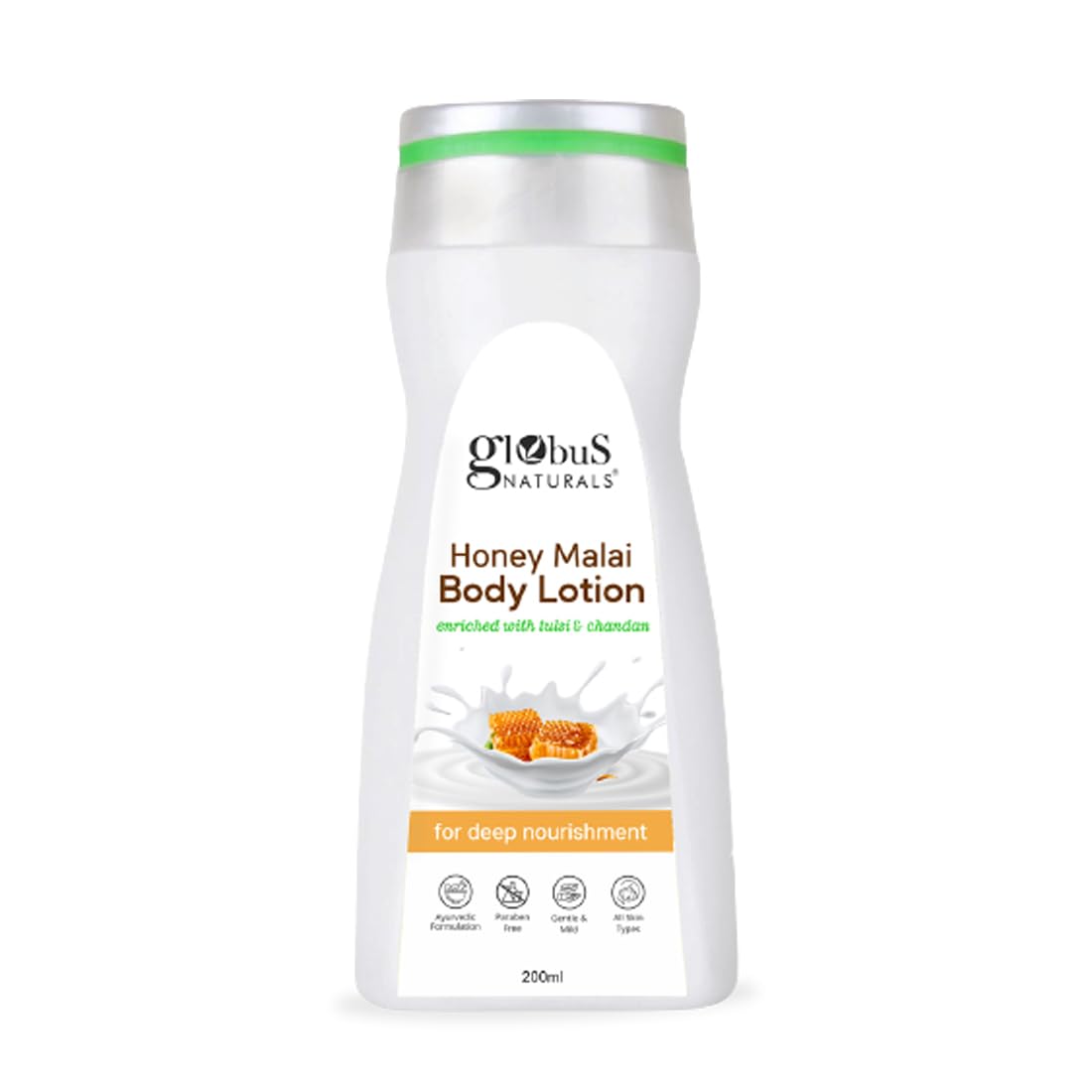 Show details for Globus Naturals Honey Malai Body Lotion - 200 ML Picture of Globus Naturals Honey Malai Body Lotion - 200 ML