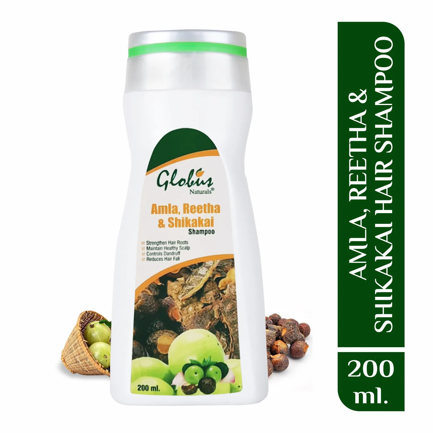 Show details for Globus Naturals Amla Reetha Shikakai Shampoo - 200 ML Picture of Globus Naturals Amla Reetha Shikakai Shampoo - 200 ML