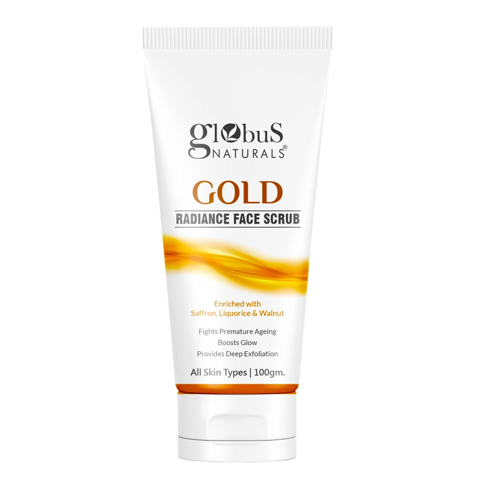 Picture of Globus Naturals Gold Radiance Anti Ageing & Brightening Face Scrub - 100 GM