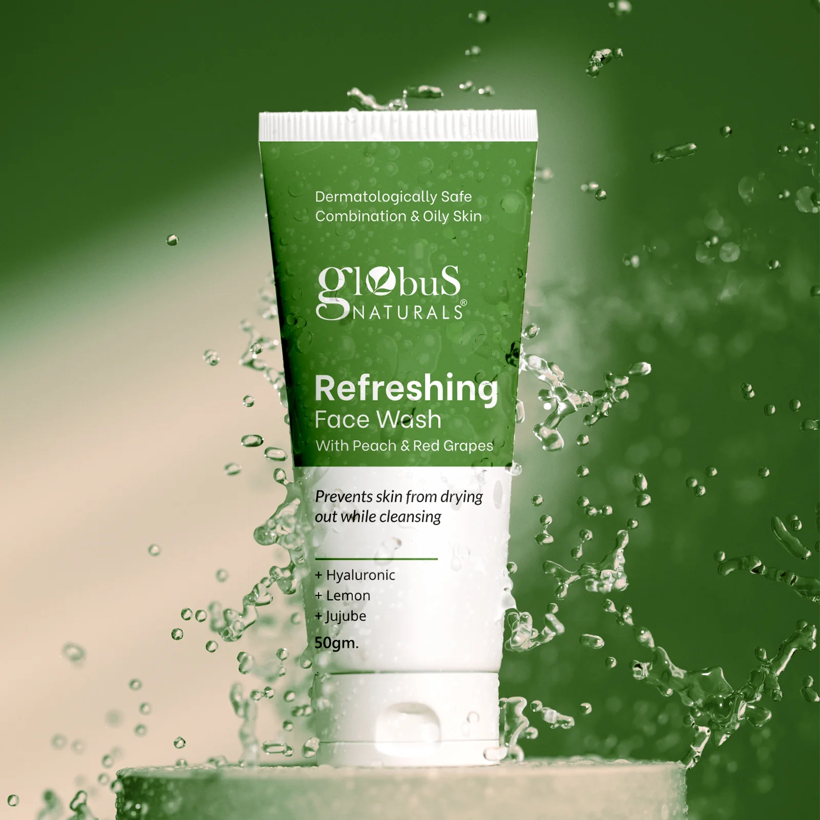 Picture of Globus Naturals Refreshing Face Wash with Peach & Red Grapes - 50 GM