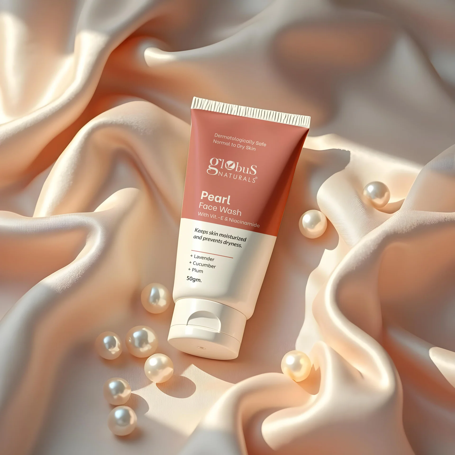 Show details for Globus Naturals Pearl Face Wash with Vitamin-E & Niacinamide - 50 GM Picture of Globus Naturals Pearl Face Wash with Vitamin-E & Niacinamide - 50 GM