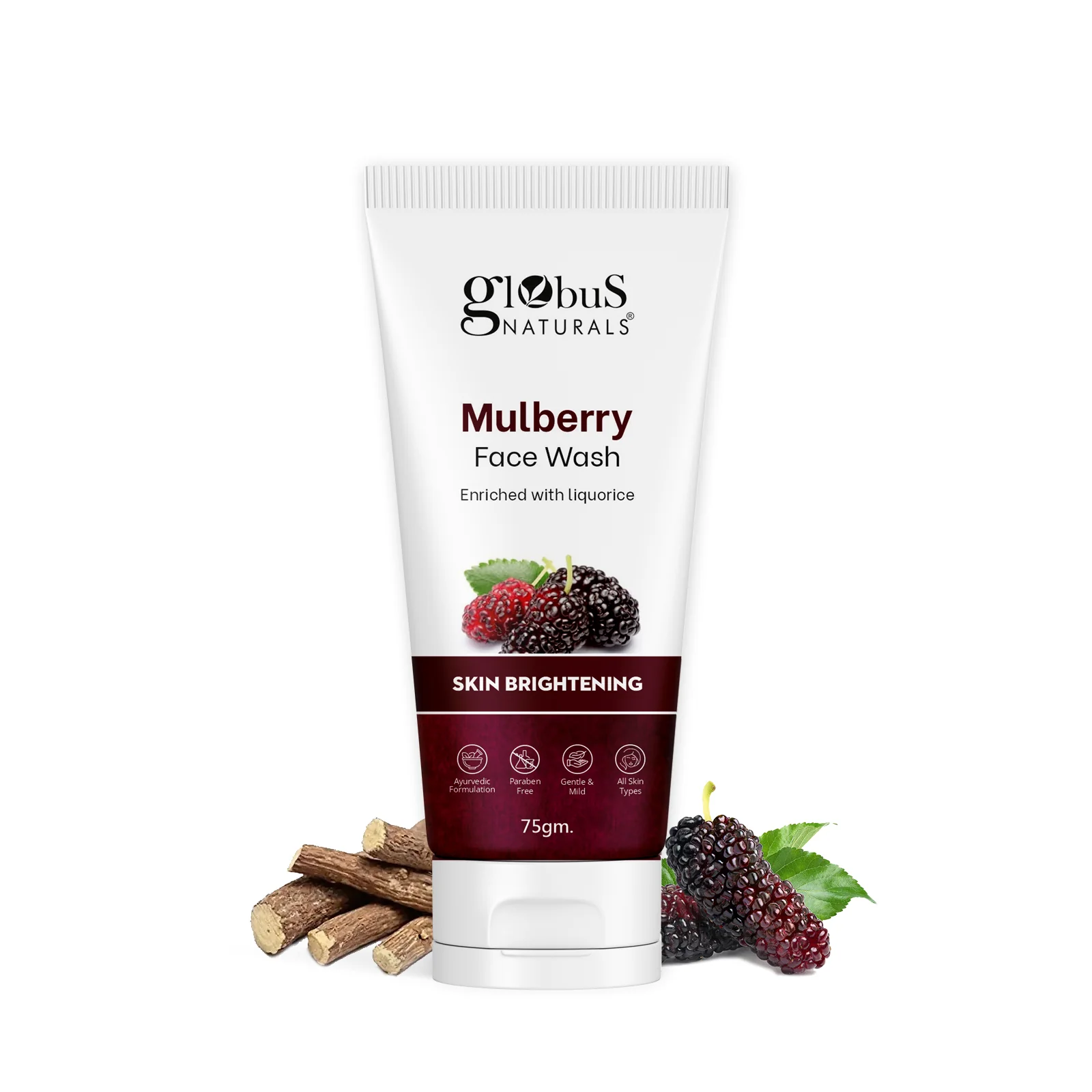 Picture of Globus Naturals Mulberry Fairness Face Wash, Suitable For All Skin Types - 75 GM