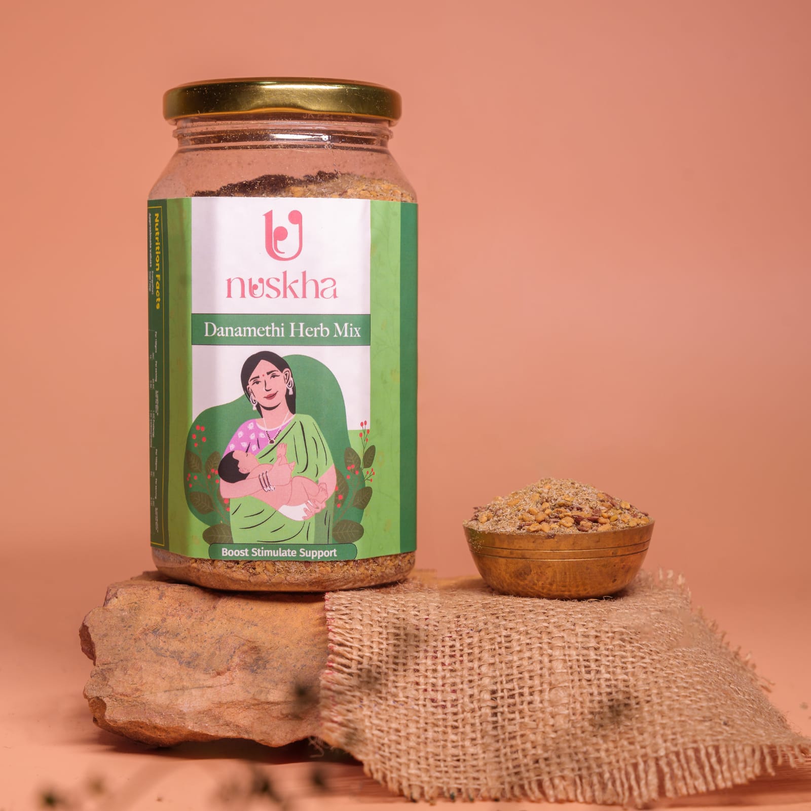 Picture of Nuskha Dana Methi Herb Mix for Post-Pregnancy - 250 GM