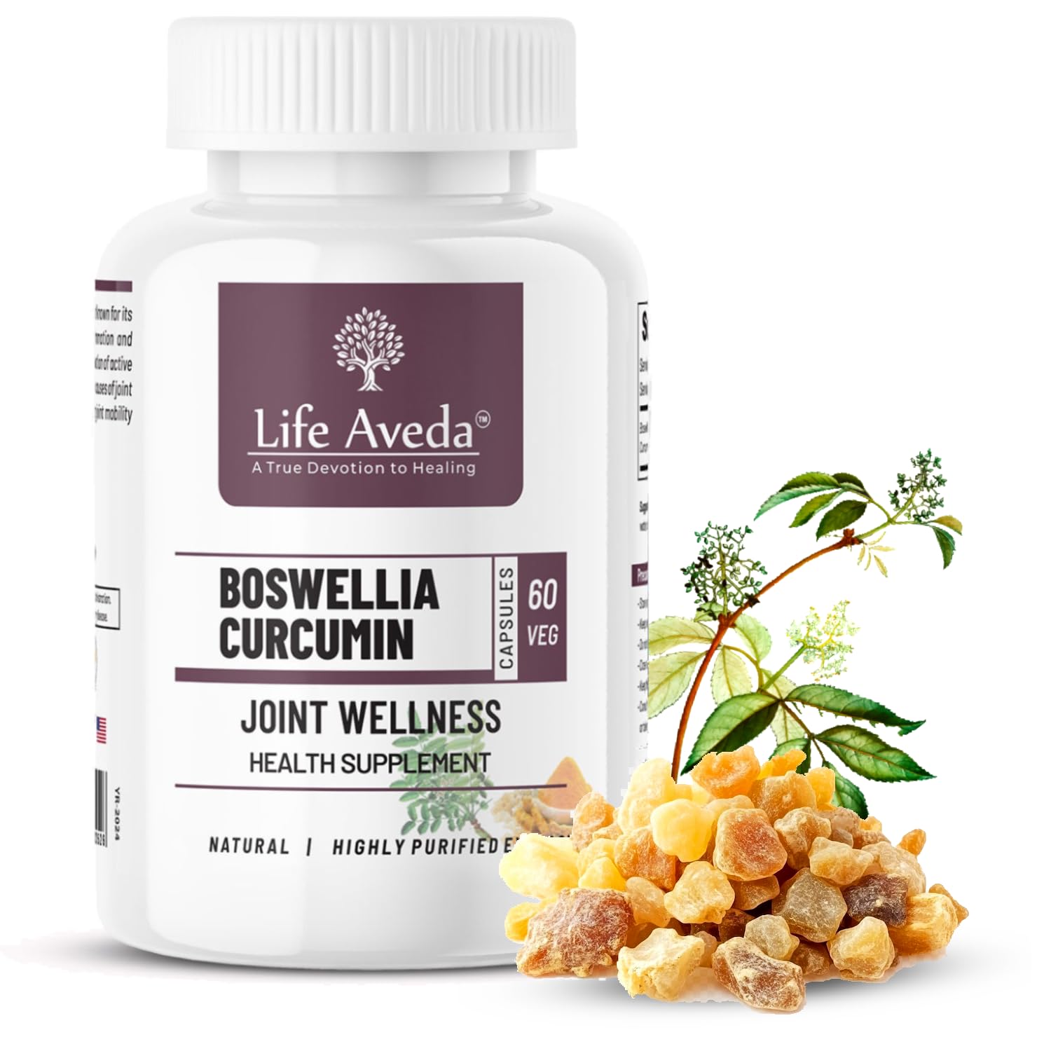 Picture of Life Aveda Bosswellia Curcumin Capsules - 60 Veg Caps