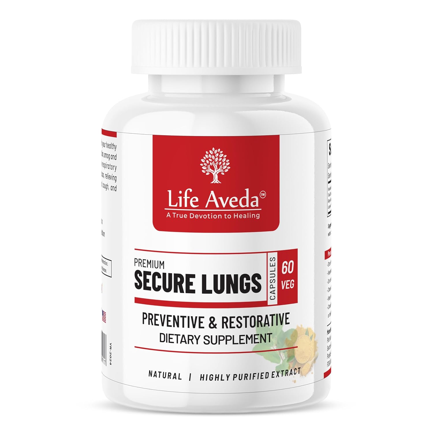 Picture of Life Aveda Premium Secure Lungs Capsules - 60 Veg Caps